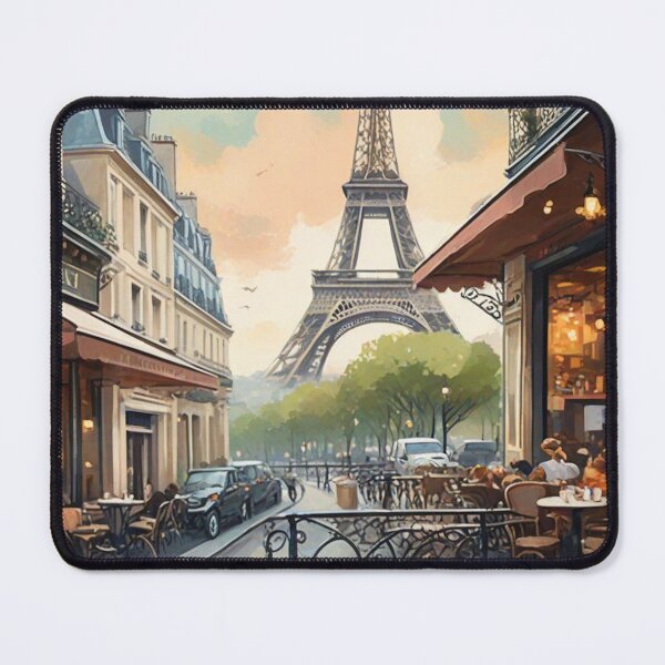 Item preview, Vintage Paris Artwork | Eiffel Tower Café Illustration designed and sold by Esterlane.