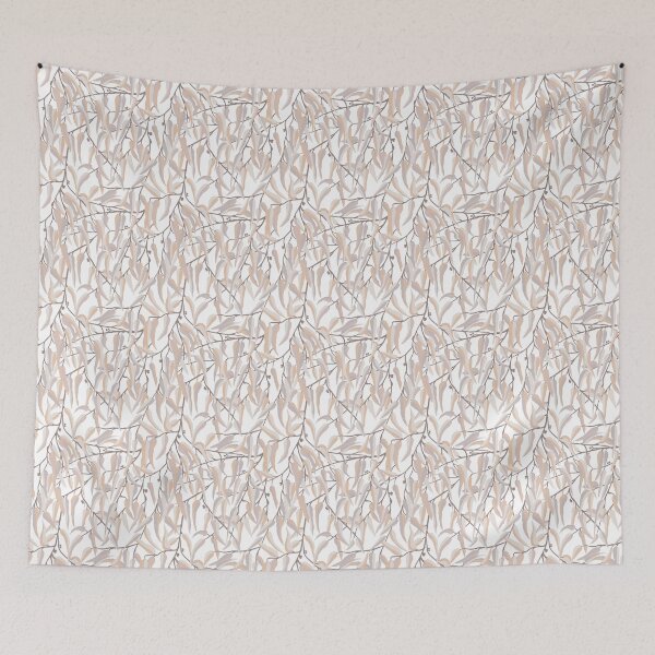 Item preview, Gumleaves - Painted Leaves - neutral white designed and sold by Stephanie Fiona Design.