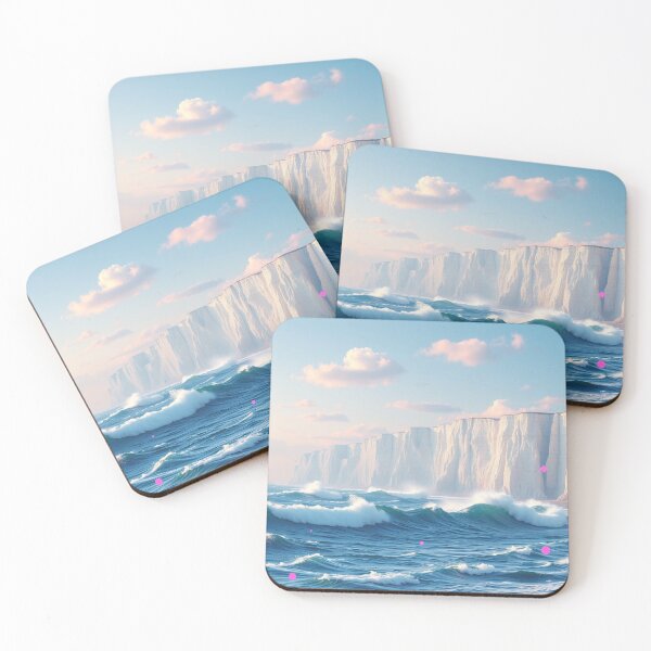 Item preview, White Cliffs of Dover Dramatic Ocean Waves Coastal Art designed and sold by EllDAV777.