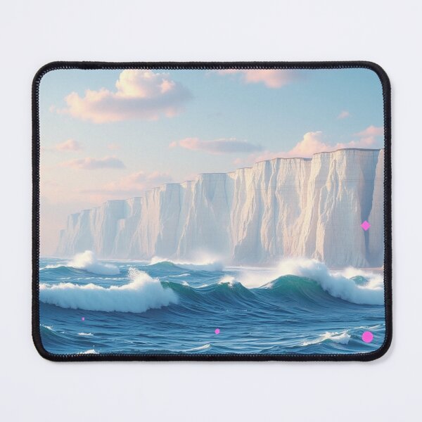Item preview, White Cliffs of Dover Dramatic Ocean Waves Coastal Art designed and sold by EllDAV777.