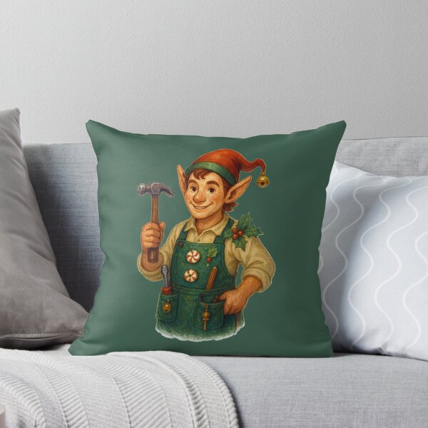 Item preview, Holiday Elf Carpenter With Hammer – Christmas Workshop Character Art designed and sold by BROHLine Studio.