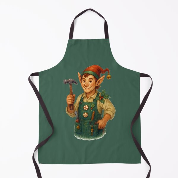 Item preview, Holiday Elf Carpenter With Hammer – Christmas Workshop Character Art designed and sold by BROHLine Studio.