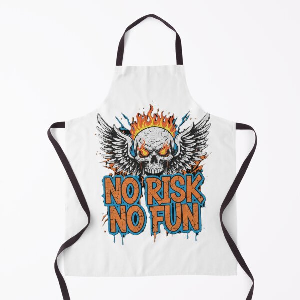 Item preview, No Risk No Fun – Flaming Winged Skull Punk Rock Illustration designed and sold by Choploop.