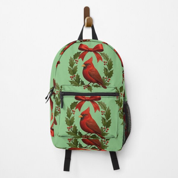 Item preview, Holiday Songbird - Red Cardinal with Holly & Berries designed and sold by christmas-xmas.