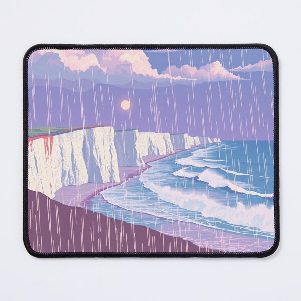 Item preview, Moody Rainy Day at White Cliffs Coastal Wall Art Print designed and sold by EllDAV777.