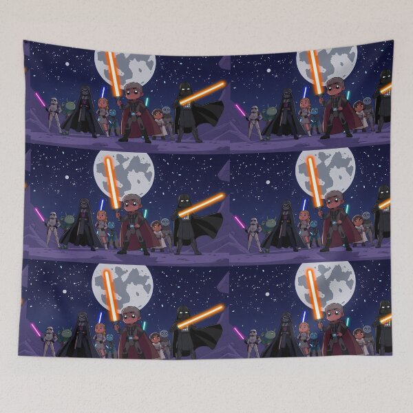 Item preview, Purple Cartoon Art Adventures Star Wars Characters Lightsabers designed and sold by ART ATTACK ZONE.