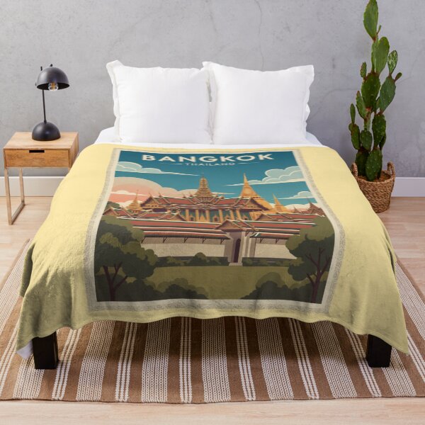 Item preview, Bangkok Vintage Travel Art - Imperial Palace - Thailand designed and sold by Wanderprintt.