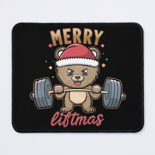 Item preview, Merry Liftmas – Christmas Bear in the Gym designed and sold by PLisasPets.