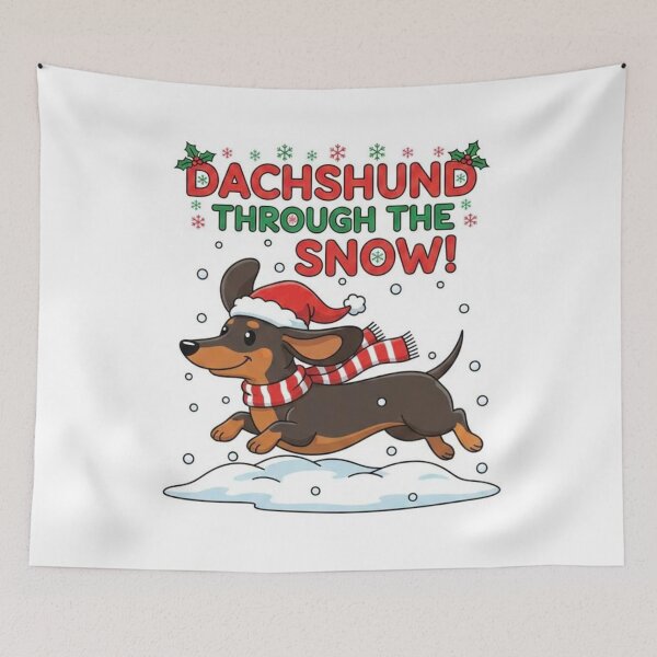 Item preview, Dachshund Through The Snow designed and sold by The Velvet Potato.