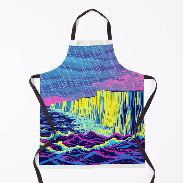 Item preview, Vaporwave Neon Cliffs Rain Aesthetic Art Print designed and sold by EllDAV777.