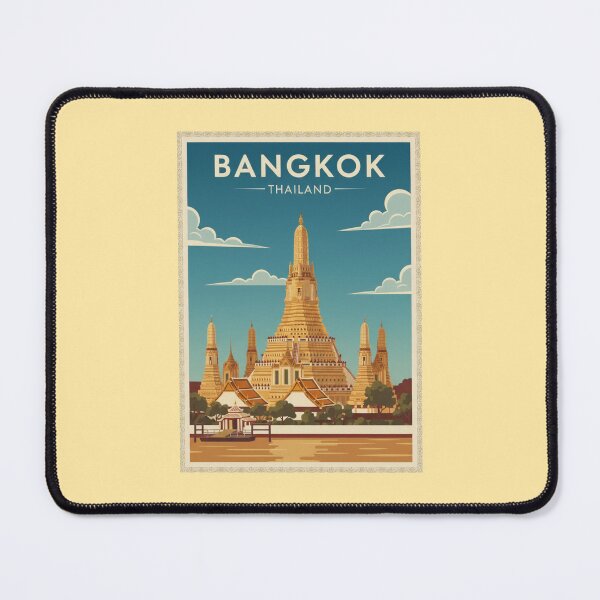 Item preview, Bangkok Vintage Travel Art - Wat Arun - Thailand designed and sold by Wanderprintt.