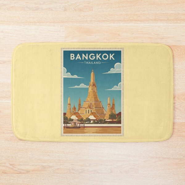 Item preview, Bangkok Vintage Travel Art - Wat Arun - Thailand designed and sold by Wanderprintt.