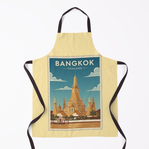 Item preview, Bangkok Vintage Travel Art - Wat Arun - Thailand designed and sold by Wanderprintt.