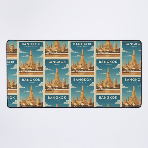 Item preview, Bangkok Vintage Travel Art - Wat Arun - Thailand designed and sold by Wanderprintt.