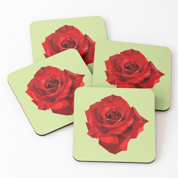 Item preview, Geometric Red Rose Low Poly Design - Modern Triangle Flower Art designed and sold by denip.