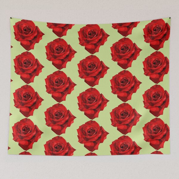 Item preview, Geometric Red Rose Low Poly Design - Modern Triangle Flower Art designed and sold by denip.