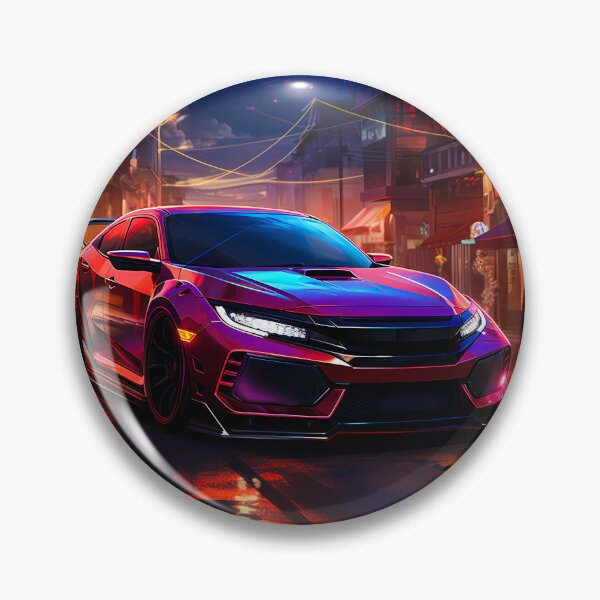Item preview, Neon Turbo Hatch Racing Under City Night Lights designed and sold by RevUpDesign.