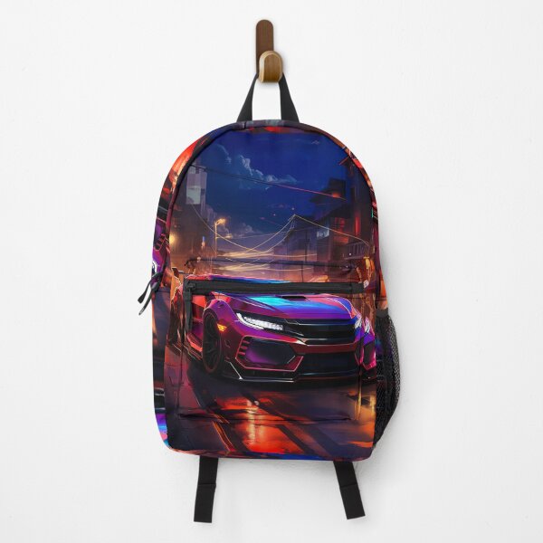 Item preview, Neon Turbo Hatch Racing Under City Night Lights designed and sold by RevUpDesign.