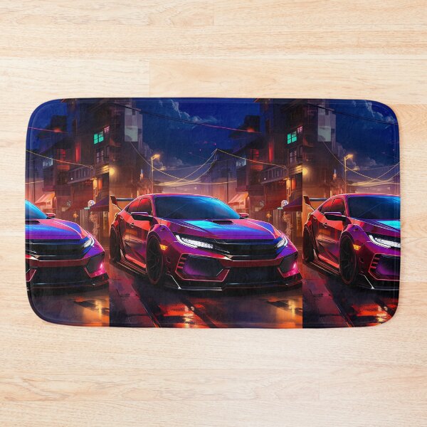 Item preview, Neon Turbo Hatch Racing Under City Night Lights designed and sold by RevUpDesign.