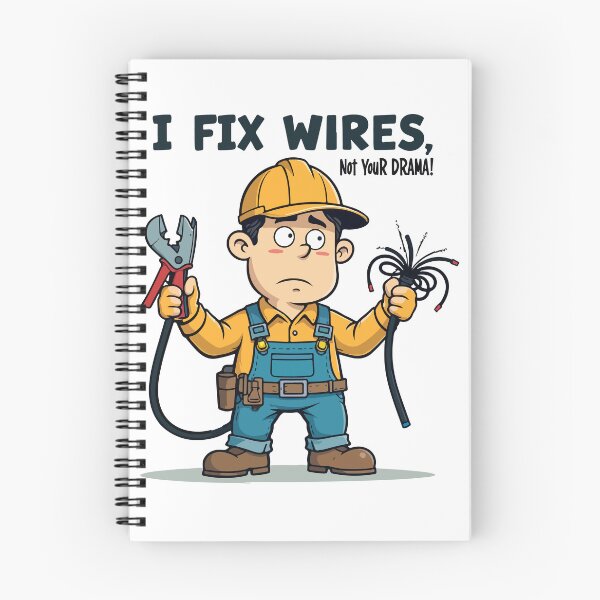 Item preview, I Fix Wires Not Your Drama Electrician Funny Cartoon T-Shirt designed and sold by Design-Pro-21.