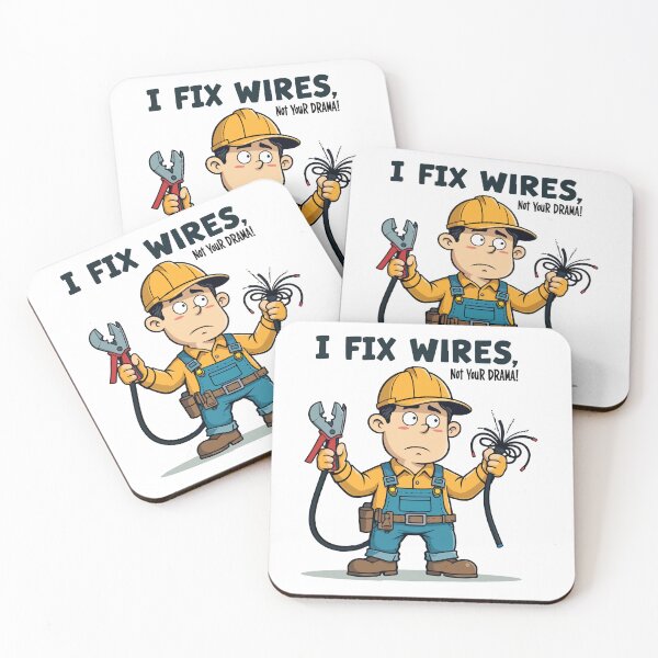 Item preview, I Fix Wires Not Your Drama Electrician Funny Cartoon T-Shirt designed and sold by Design-Pro-21.
