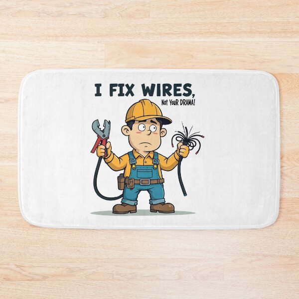 Item preview, I Fix Wires Not Your Drama Electrician Funny Cartoon T-Shirt designed and sold by Design-Pro-21.