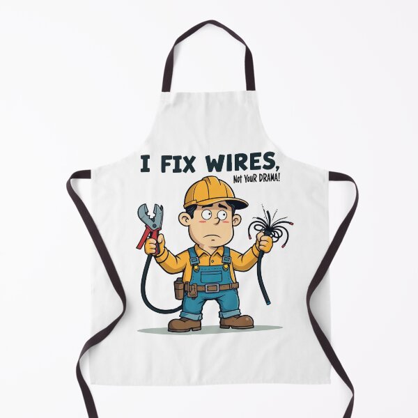 Item preview, I Fix Wires Not Your Drama Electrician Funny Cartoon T-Shirt designed and sold by Design-Pro-21.