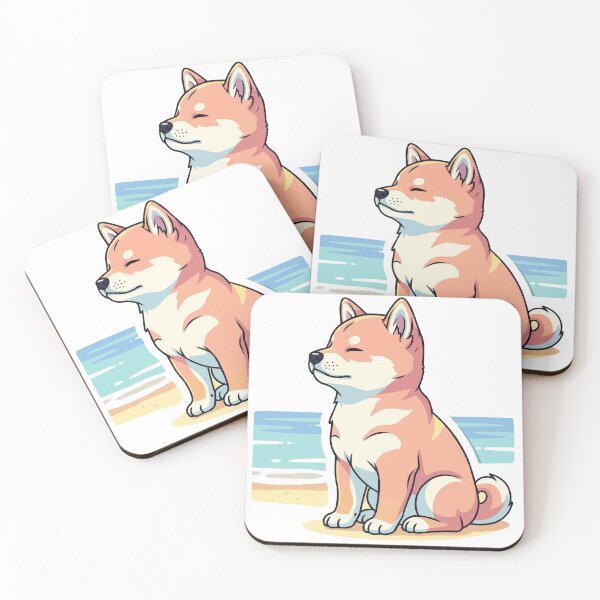 Item preview, Ocean Daze, Adorable Pastel Shiba Inu on the Beach designed and sold by Cute-Ur-Day.