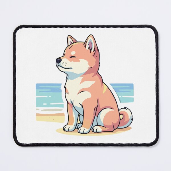 Item preview, Ocean Daze, Adorable Pastel Shiba Inu on the Beach designed and sold by Cute-Ur-Day.