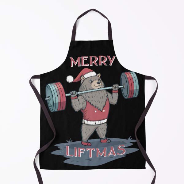 Item preview, Merry Liftmas – Muscular Christmas Bear Lifting Weights designed and sold by PLisasPets.