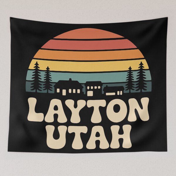 Item preview, Layton Utah Retro Sunset Minimalist Small Town Design designed and sold by Lora Art.