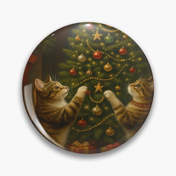 Item preview, Christmas Tree Mischief Cute Cats  designed and sold by DuckyRebels.
