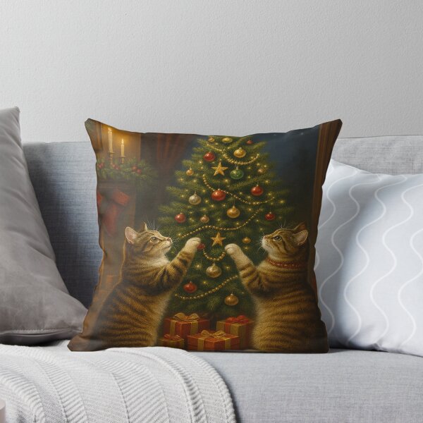 Item preview, Christmas Tree Mischief Cute Cats  designed and sold by DuckyRebels.