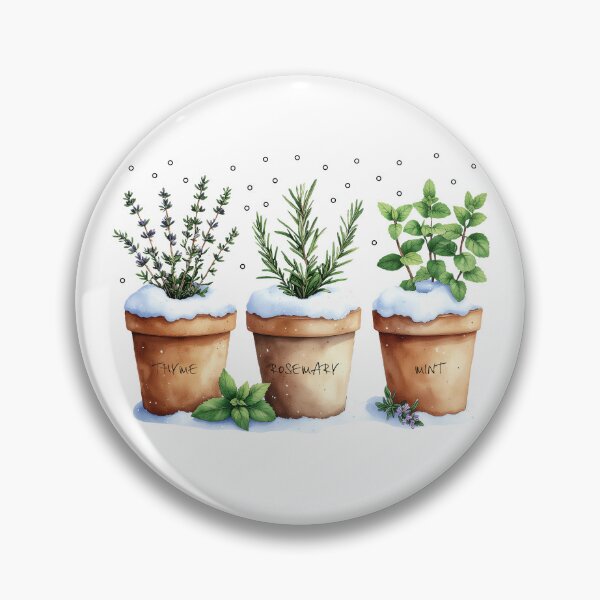 Item preview, Winter Herbs in Terracotta Pots designed and sold by Litely.