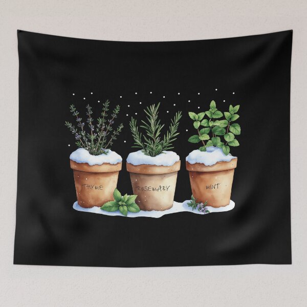 Item preview, Winter Herbs in Terracotta Pots designed and sold by Litely.