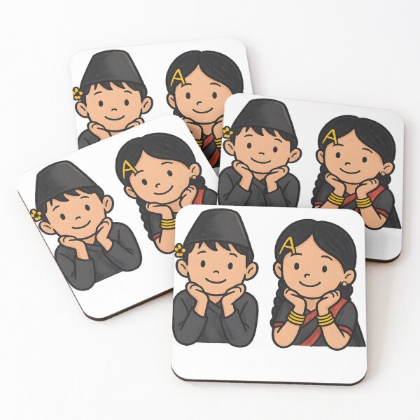 Item preview, Cute Cartoon Nepali Boy & Girl in Traditional Dress T-Shirt designed and sold by Khwopa Design.