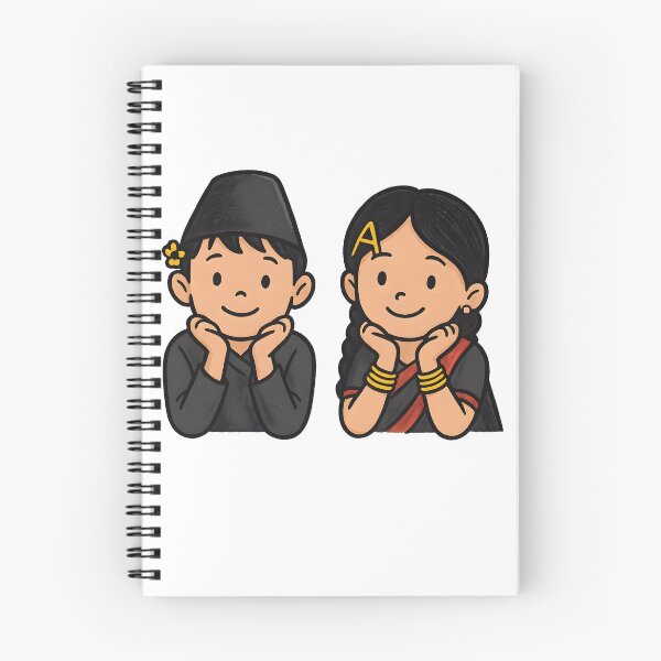 Item preview, Cute Cartoon Nepali Boy & Girl in Traditional Dress T-Shirt designed and sold by Khwopa Design.