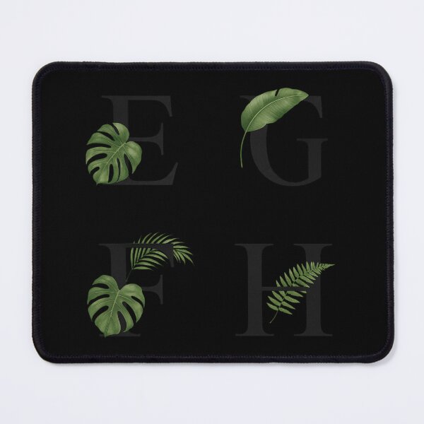 Item preview, E F G H Tropical Letters – Dark Botanical Alphabet Monogram Design designed and sold by astersgraphics.