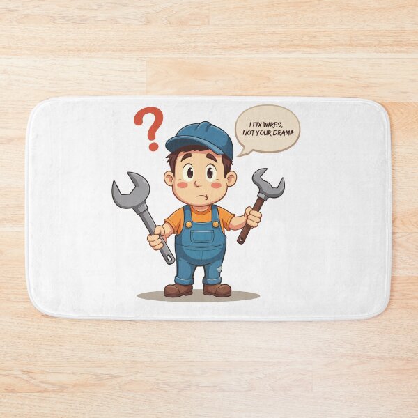 Item preview, I Fix Wires Not Your Drama Mechanic Cartoon Funny T-Shirt designed and sold by Design-Pro-21.