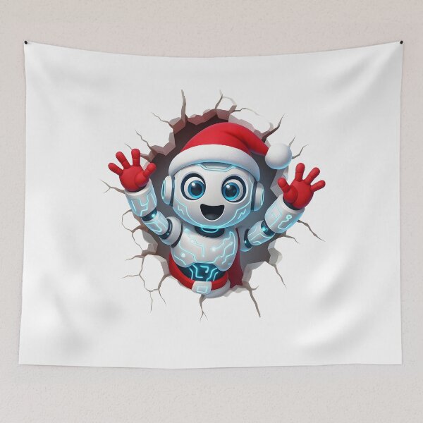 Item preview, Lindo robot de IA cibernética Papá Noel en Navidad designed and sold by DigiHub Linker.