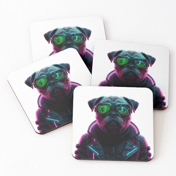 Item preview, Cyberpunk Pug Dog Gamer In VR Goggles designed and sold by DreamLeafCo.