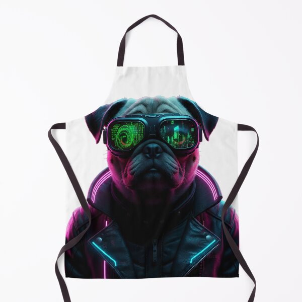 Item preview, Cyberpunk Pug Dog Gamer In VR Goggles designed and sold by DreamLeafCo.