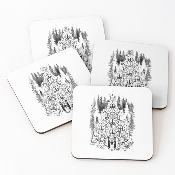 Item preview, Viking Christmas Tree Norse Mythology Runes Nordic Forest designed and sold by GrandeDuc.