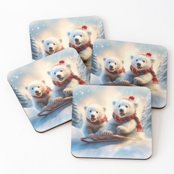 Item preview, Polar Bear Cubs Tobogganing designed and sold by Mr-Tshirts.