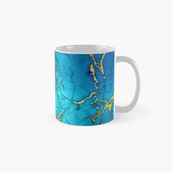 Item preview, Teal Blue Faux Marble and Gold Glitter Veins designed and sold by MysticMarble.