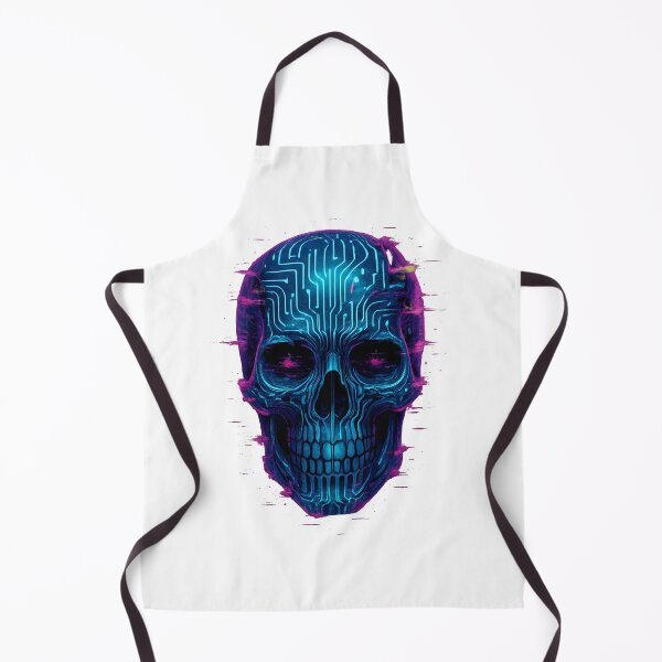 Artikelvorschau, Glitchcore Cyberpunk Totenkopf Neon entworfen und verkauft von TwillTees.