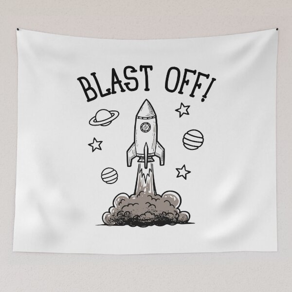 Item preview, Blast Off Cute Rocket Doodle designed and sold by TeeVerse27.