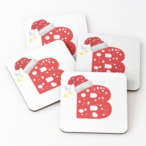 Item preview, Christmas Letter B | Santa Hat Monogram designed and sold by EchoPrint Co..
