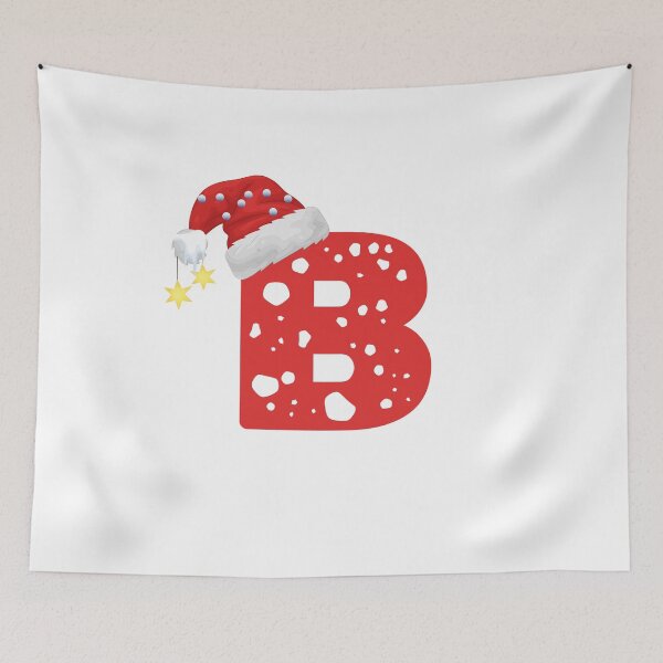 Item preview, Christmas Letter B | Santa Hat Monogram designed and sold by EchoPrint Co..