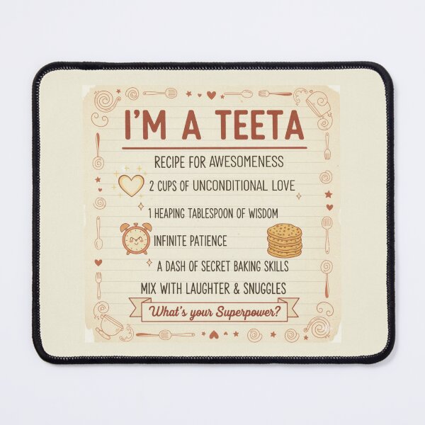 Item preview, I'm a Teeta, What's Your Superpower? - Recipe for Awesomeness Hand Drawn Kitchen Funny Grandmother Gift Design designed and sold by D-Islamic.